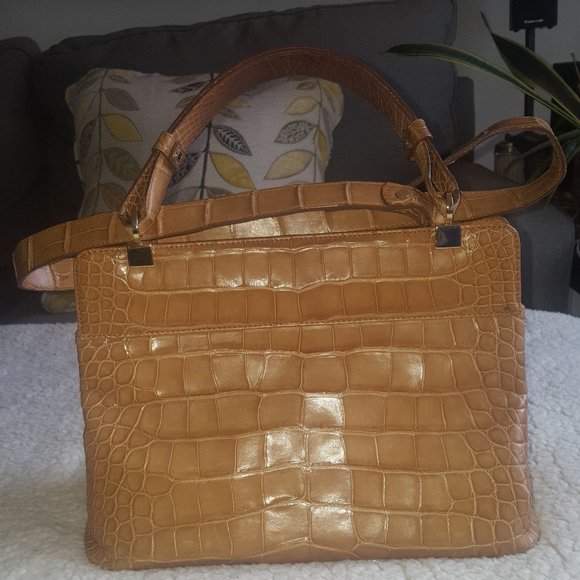 VERY RARE! Bulgari Isabella Rosselini Crocodile leather purse, beige - Picture 2 of 11